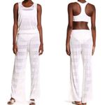 Free People Movement Shasta Linen Wide Leg Sheer Cutout White Beach Pants, Sz S Photo 1