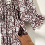 DOI Sahana Gown Maxi Dress Brown Floral Print Size M Photo 6