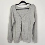 SheIn Gray Sweatshirt Pullover Gray Top with Open Back Size Large Gray Pullover Photo 3