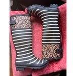 Joules Women's Leopard and Stripe Pattern Rain Boots Brown Size 5 Photo 4