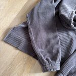 Aerie Gray Ribbed Hooded Sweatshirt Photo 5