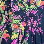 vintage • 70s maxi dress Japanese kimono black floral cherry blossom bell sleeve Photo 4