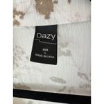 Dazy Sheer Floral Button Front Long Duster Blouse Tie Front Women’s Size Large Photo 4