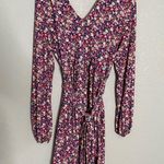 ASOS  Purple Ditzy Floral Long Sleeve Tie Back Dress 4 Photo 3