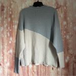 Chloe & Jasmine Ivory Mockneck Gray Colorblock Ribbed Sweater Size 2X Photo 1