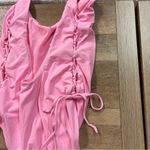 The Bikini Lab  Pink Lace-Up Side Low-Back One-Piece Swimsuit Women’s Size Large Photo 8