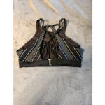 Athleta  High Neck Strappy Bikini Top Swimsuit Black Chevron Underwire 32B/C Photo 1