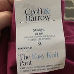 Croft & Barrow Croft Barrow Easy Knit Straight Pant Mid Rise Plus 3X Berry Cotton Blend RB Photo 5