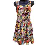 Fun Comic Book Pop Sleeveless Fit & Flare Retro Above Knee Dress Women’s S White Photo 2