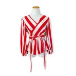 Metro Womens INC  Striped Faux Wrap Top - Sz S Photo 1