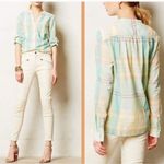 Holding Horses Anthropologie Tiby Pastel Plaid Button Down Popover Shirt Photo 1