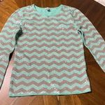 J.Crew Mint Green Chevron Sequin Top Party Holiday Festive Long Sleeve Size XS Photo 10