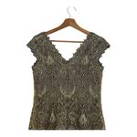 Tadashi Shoji  V Neckline Corded Embroidery Lace Dress Size 10 Photo 7