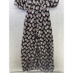 Japna  Women's Hi Lo Romper Maxi Dress Black Floral Short Sleeve Small V Neck Photo 10