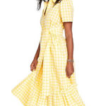 Lisa Marie Fernandez x Target NWT Yellow Gingham Midi Shirt Dress Size 1X Photo 0