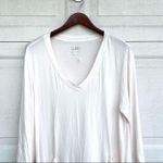 LOGO By Lori Goldstein LOGO Lori Goldstein Women’s Tunic Shirt Cream 3/4 Sleeve Asymmetrical Hem Large Photo 3