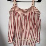 LC Lauren Conrad Red and White Blouse Photo 0