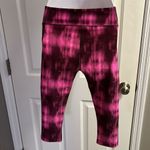 Under Armour Hot Pink/Burgundy Tie Dye Pattern Cropped Compression Leggings- Med Photo 5