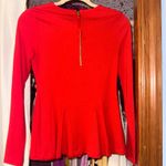 Catherine Malandrino Super cute Red long sleeve ruffled bottom top, size xs, EUC!! Photo 2