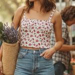 Danielle Bernstein  Floral Cropped Tank Top Photo 0