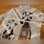 NWOT London Newspaper Print Blouse size L Size L Photo 10