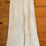 Lulus  Cream White Sheer Floral Lace Wide Leg Pants Extra Small Boho Loungewear Photo 0