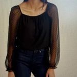Banana Republic  Blouse Womens S Black Sheer Sleeves Whimsigoth Dark Fairy Witchy Photo 1