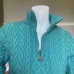 Aran Crafts Ireland Women’s 100% Merino Wool Cable Knit Sweater Pullover Zip Size S Photo 2