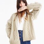 Madewell  Cableknit Fringe Cardigan Sweater Tassel Merino Wool Chunky XS Photo 0