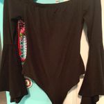 Molly green OTS Black Bell Sleeve Bodysuit  Photo 0