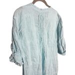 CP Shades x Calypso St. Barth Blue Linen Embroidered Pintuck Tunic Size XS Photo 6