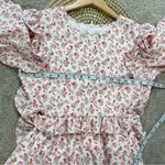 Sister Jane Women’s Floral Maxi Dress Side Cutout Puff Sleeve Milkmaid Pink M+ White Size undefined Photo 16