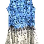 J Taylor Plus Size 18W Dress Sleeveless Fit n Flare Floral Blue White Mini 700 Photo 0