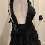 Day + Moon black textured bubble hem mini dress Sz M Size M Photo 4