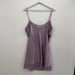 Delicates Purple Satin Nightgown Dress Mini Lingerie Size Large Sheer Photo 5