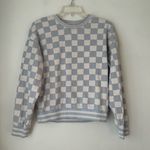 Marine layer  Anytime Blue & White Checkerboard Sweatshirt S Photo 2