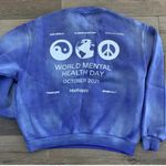 Madhappy Madhapoy BLUE TIE DYE MENTAL HEALTH‎ EMPATHY IS FREE CREWNECK size small Photo 4