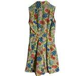 Rachel Antonoff Kitty Strawberry Fruit Print Sleeveless Collared Linen Romper 0 Yellow Photo 9