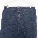 Faded Glory Y2K Faded‎ Glory Womens Denim Skirt Size 14 Blue Knee Length Panel Stitch Indie Photo 3