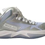 Moolah womens size 8 triple double glitch mode metallic silver high top sneakers Photo 1