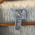 Hello Kitty  X Forever 21 Angel Kitty Cardigan Light Blue White Faux Fur Small Photo 3