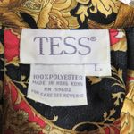 Tess Vintage Blouse Gold Black and Red Regal Button Down Blouse Large Gaudy Glam Photo 2
