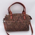 American Leather Co. Carrie Mini Dome Crossbody Bag in Tapestry Brown Suede Boho Photo 2