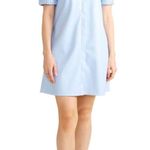 NEW DOLCE CABO Baby Blue Short Sleeve Vegan Leather Dress in Cornflower M $159 Size M Photo 1