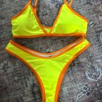 SheIn Neon Yellow Bathing Suit Set Photo 0