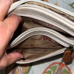 Stone Mountain  crossbody creme blue with tan straps removable also wrist strap Photo 7