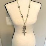 Tell your tale|| Cross,crystal and faux pearl necklace with pearl earrings NWT Photo 0