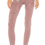 Beyond Yoga  Lost Your Marbles Legging in Mauve Pink & Silver Marble Medium EUC Photo 0