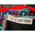 Amanda Smith Vintage Black Red Green Paisley Italy Rayon Scarf Photo 6