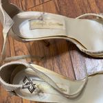 Off White Satin Strappy Jeweled Heels Size 7 Photo 11